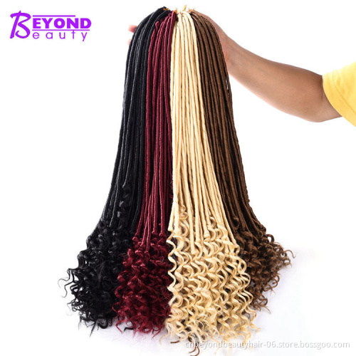 20 inch Goddess Faux Locs Curly Crochet Hair 22 Roots/pack Faux Locks Synthetic Crochet Braiding Hair Extension